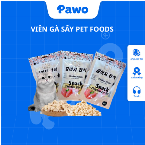 Snack Gà Viên Sấy Q8 Cho Mèo 45g PAWO