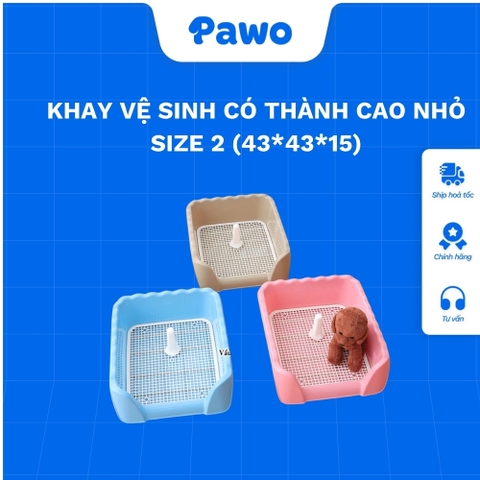 Khay vệ sinh có thành cao nhỏ size 2 (43*43*15) PAWO