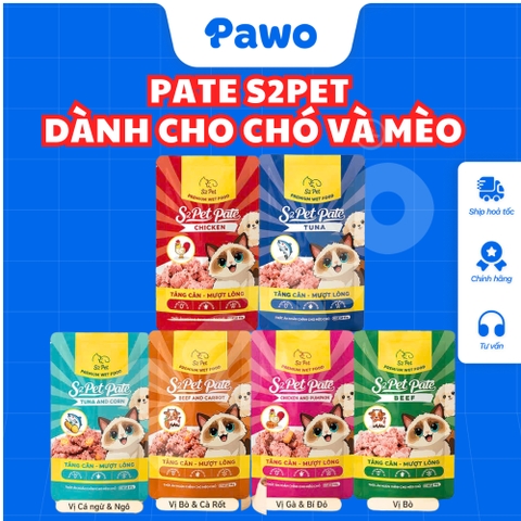 PATE S2PET CHO CHÓ MÈO MỌI LỨA TUỔI 85g PAWO