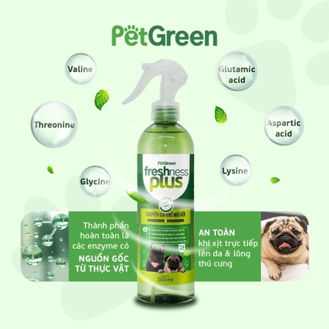 Xịt khử mùi Pet Green Cho Bull Pug, Chó Mèo, Thú Cưng - PAWO