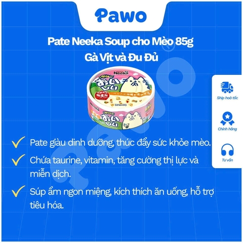 Pate Neeka Dạng Soup Dành Cho Mèo Mọi Lứa Tuổi 85g PAWO