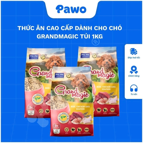 THỨC ĂN CAO CẤP DÀNH CHO CHÓ GRANDMAGIC TÚI 1KG | PAWO