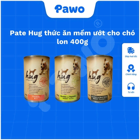 Pate Hug thức ăn mềm ướt cho chó lon 400g | PAWO