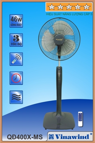 Quạt đứng cánh 400X-MS - điều khiển xa
