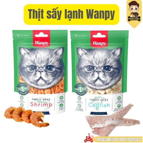 Bánh thưởng cho mèo Thịt sấy lạnh Wanpy Wanpy Freeze Dried