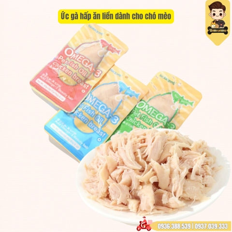 Ức gà hấp ăn liền dành cho chó mèo