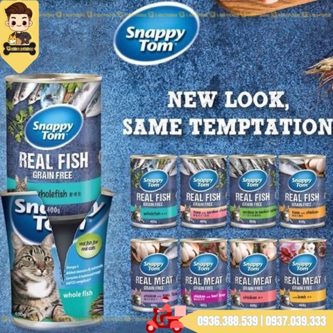 Pate dành cho mèo thịt cá/ thịt gà Snappy Tom - Lon 400g