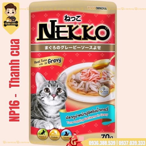 Pate cho mèo Nekko Gravy (thịt xé nước sốt) - gói 70g