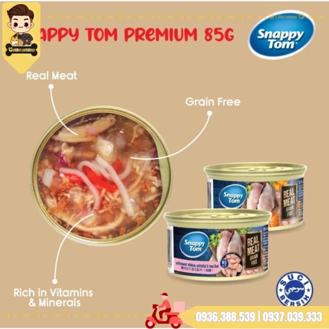 Pate cho mèo Snappy tom premium - lon 85g