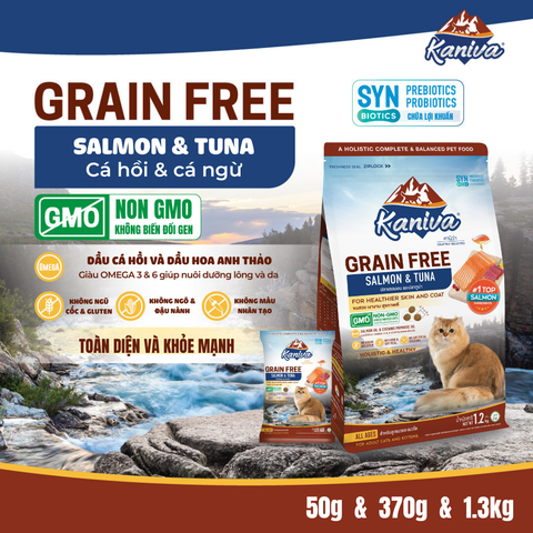 Thức ăn hạt dành cho mèo Kaniva mèo Vị Cá hồi cá ngừ - Salmon&Tuna