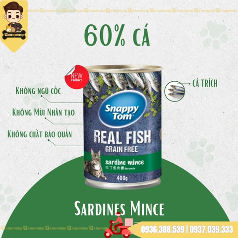 Pate dành cho mèo thịt cá/ thịt gà Snappy Tom - Lon 400g