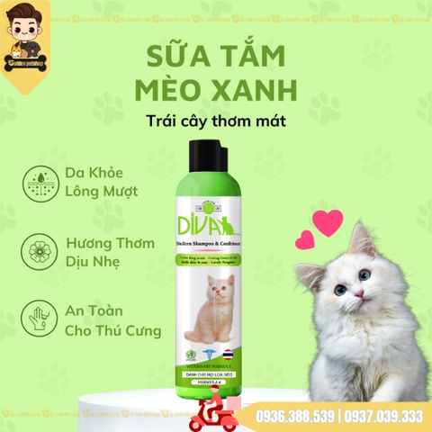Sữa tắm cho mèo Diva - da nhạy cảm - Chai 260ml