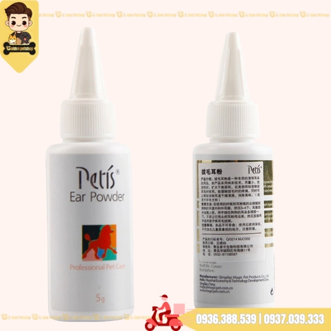 Bột nhổ lông tai Pettis cho chó poodle, chó lông xoăn
