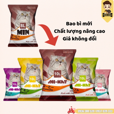 Cát vệ sinh cho mèo - Cát đất sét MIN/Mikat 8L