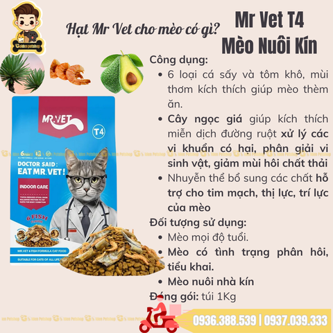 Thức ăn hạt cho mèo Mr Vet - Nhiều loại