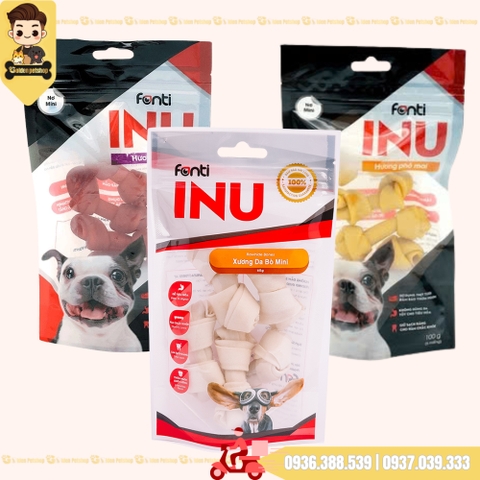 Xương sữa gặm cho chó hình nơ Inu Fonti - gói 100g