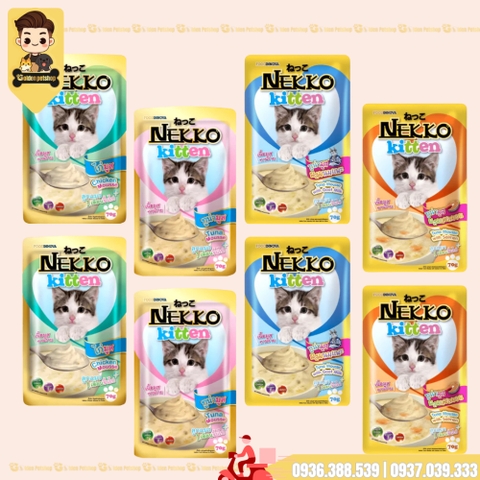 Pate cho mèo CON Nekko KITTEN Mouse (thạch mịn) - gói 70g
