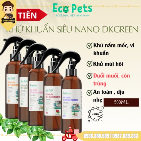 Xịt khử khuẩn trên chó mèo, môi trường  Nano DK Green