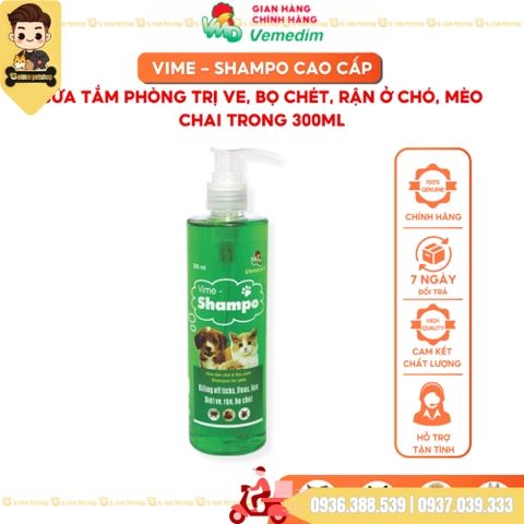 Sữa tắm cho chó mèo ngừa ve rận Vemedim - Chai 300ml