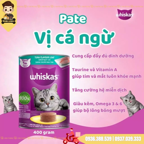 Pate cho mèo Whiskas Thai Lan - Lon 400g