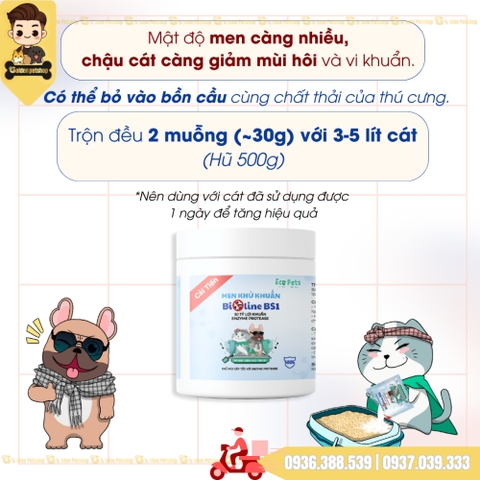 Men khử khuẩn cho cát vệ sinh mèo Bioline BS1