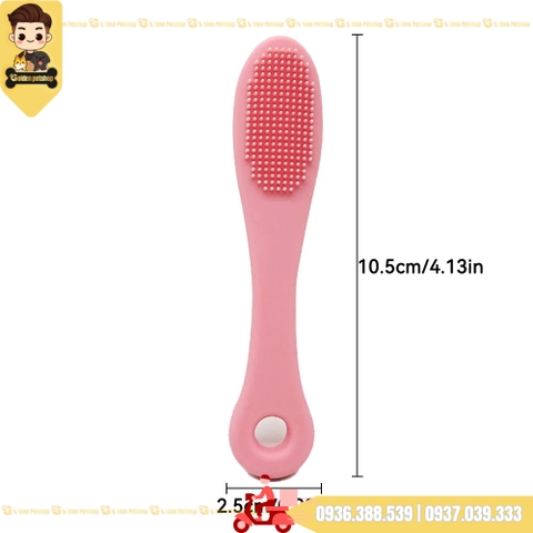 Bàn chải đánh răng cho chó mèo xỏ ngón - chất liệu silicon