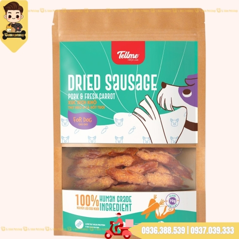 Xúc xích thịt heo dành cho chó Tellme - gói 70g