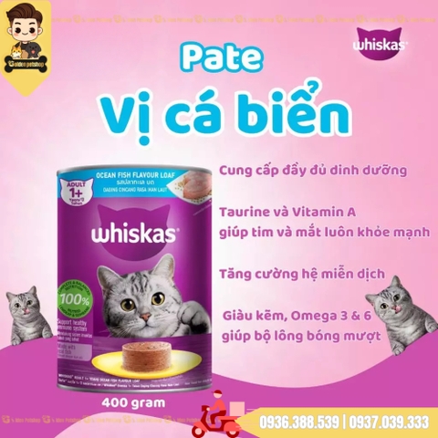 Pate cho mèo Whiskas Thai Lan - Lon 400g
