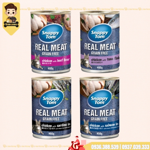 Pate dành cho mèo thịt cá/ thịt gà Snappy Tom - Lon 400g