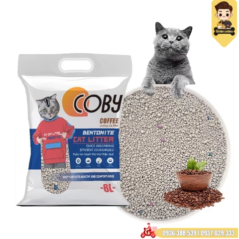 Cát vệ sinh cho mèo - Cát đất sét Coby 8L