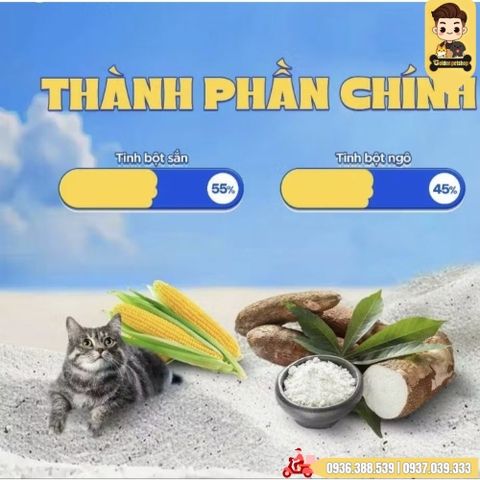 Cát vệ sinh cho mèo - Cát sắn dây Cassava cat litter