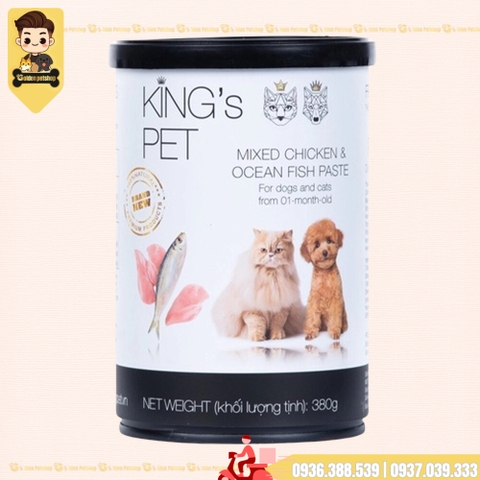 Pate cho chó mèo King's Pet - lon 380g