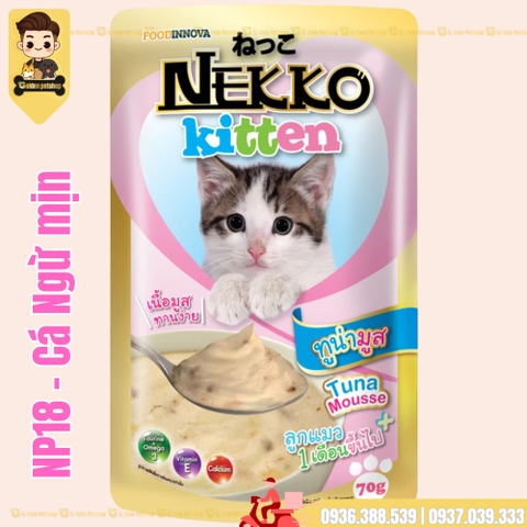 Pate cho mèo CON Nekko KITTEN Mouse (thạch mịn) - gói 70g