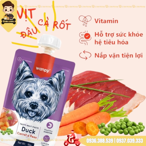 Súp thưởng nắp vặn cho chó Wanpy (chính hãng) - gói 90g