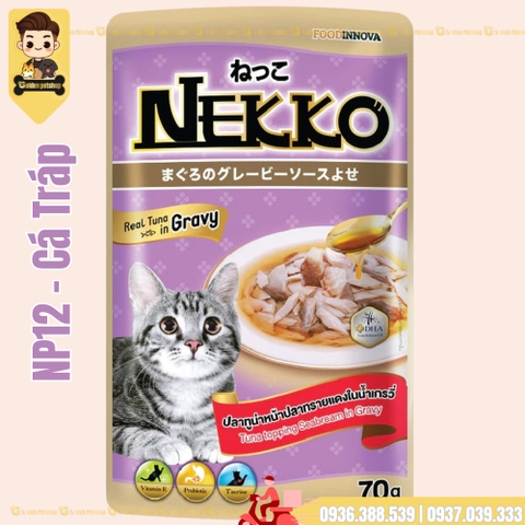 Pate cho mèo Nekko Gravy (thịt xé nước sốt) - gói 70g