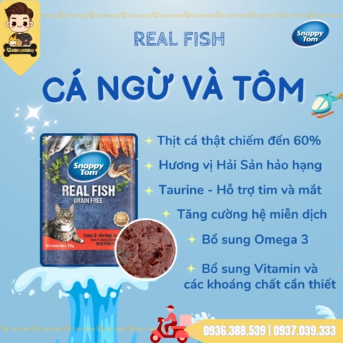 Pate cho mèo Snappy tom thịt Gà. thịt Cá - gói 85g