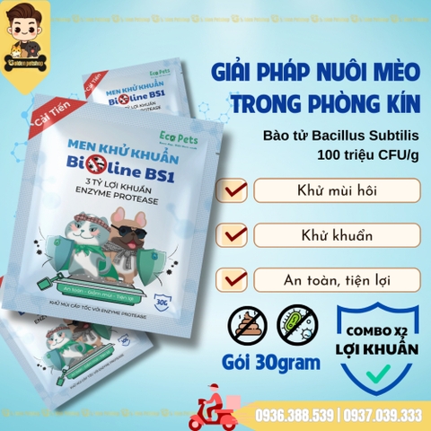 Men khử khuẩn cho cát vệ sinh mèo Bioline BS1