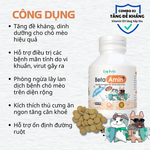 Beta Amin+ tăng đề kháng cho chó mèo - dạng viên