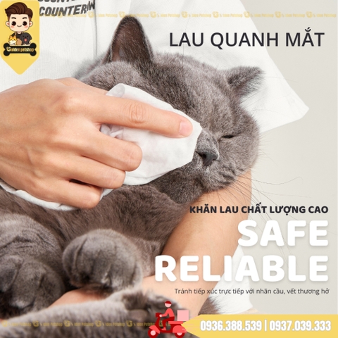 Khăn ướt kháng khuẩn cho thú cưng FOFOS - gói 80 miếng