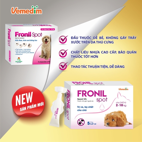 Thuốc nhỏ gáy trị ve rận Fronil Spot dành cho chó
