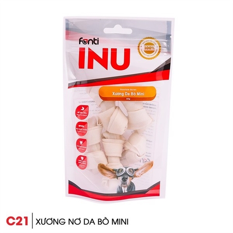 Xương sữa gặm cho chó hình nơ Inu Fonti - gói 100g