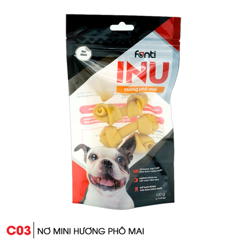 Xương sữa gặm cho chó hình nơ Inu Fonti - gói 100g