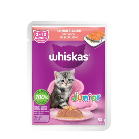 Pate cho mèo Con Whiskas Junior 2 đến 12 tháng tuổi - gói 80g