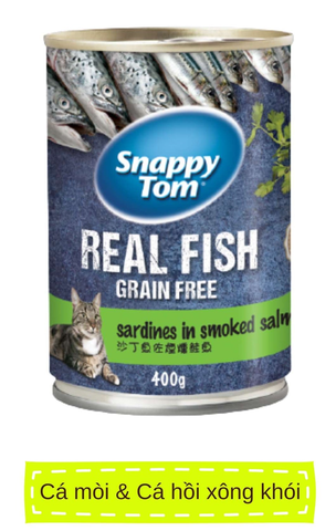 Pate dành cho mèo thịt cá/ thịt gà Snappy Tom - Lon 400g