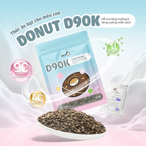 THỨC ĂN HẠT PET.Q DONUT D90 & D90K CHO MÈO
