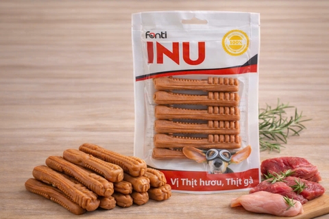 Xương sữa gặm cho chó hình nơ Inu Fonti - gói 100g