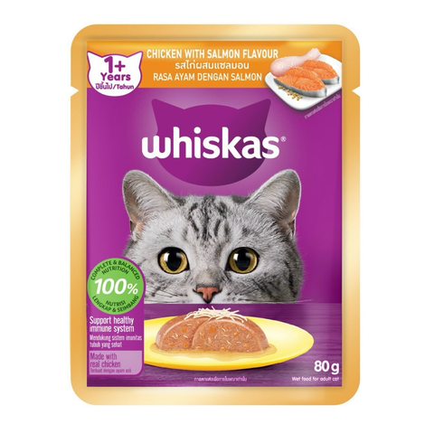 Pate cho mèo Con Whiskas Junior 2 đến 12 tháng tuổi - gói 80g