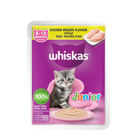 Pate cho mèo Con Whiskas Junior 2 đến 12 tháng tuổi - gói 80g