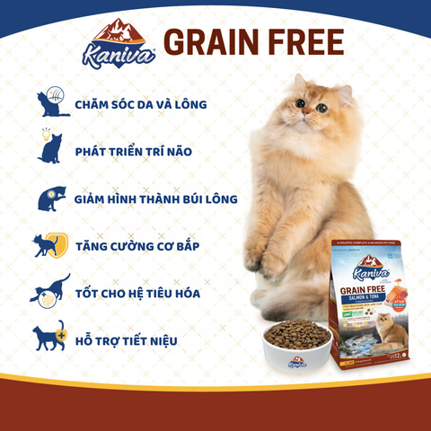 Thức ăn hạt dành cho mèo Kaniva mèo Vị Cá hồi cá ngừ - Salmon&Tuna