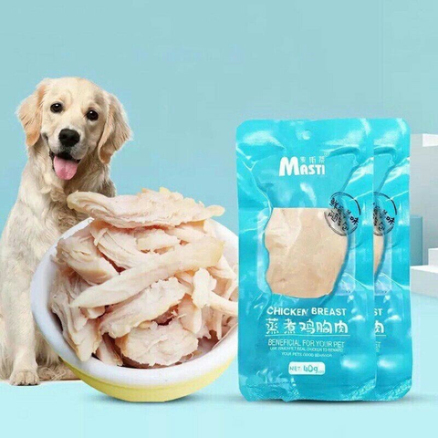 Ức gà hấp ăn liền dành cho chó mèo